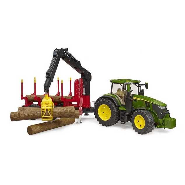 Bruder Traktor John Deere 7R 350 s prívesom a kladinami