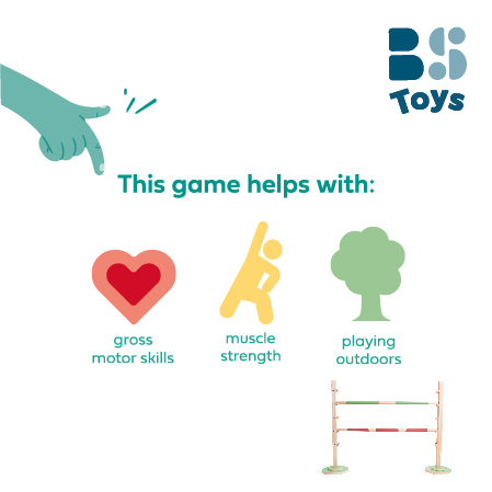 BS Toys Obstacle athlétique en bois - entraînez-vous aux sauts