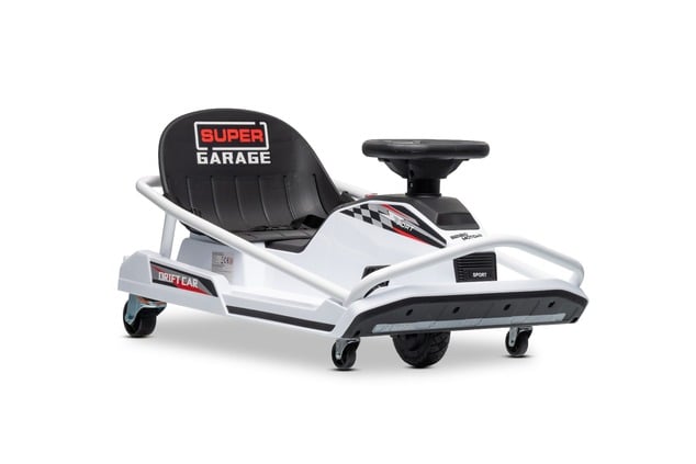 Beneo Motors Go-Kart da drift 24V, bianca, 300W Motore Brushless, Batteria al litio, Dr