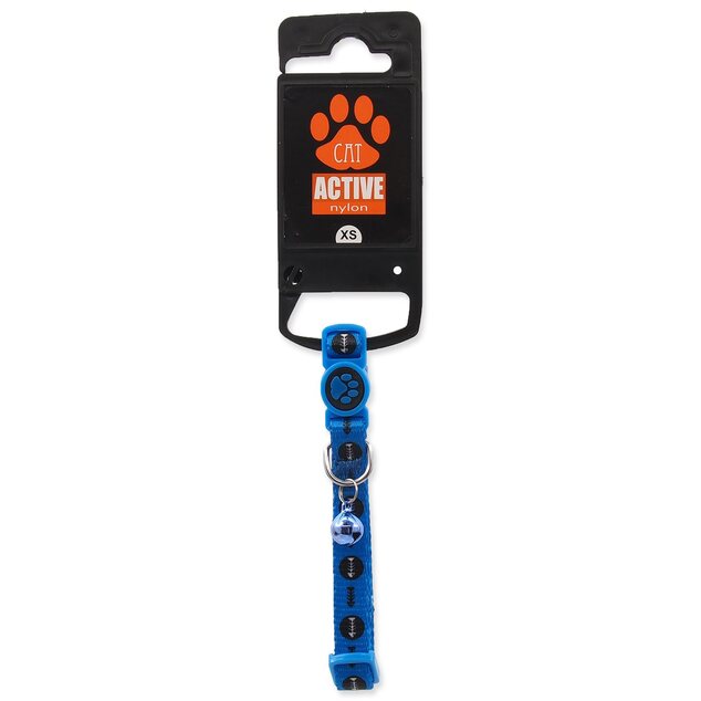 Obojok Active Cat nylon XS rybka modrý 1x19-31cm