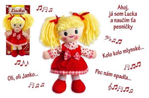 Bábika Lucka handrová 30 cm slovensky spievajúca