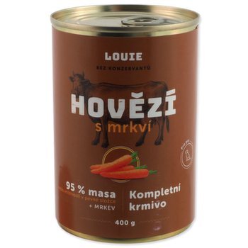 Konzerva LOUIE hovädzie s mrkvou, vitamínmi a minerálmi 400g