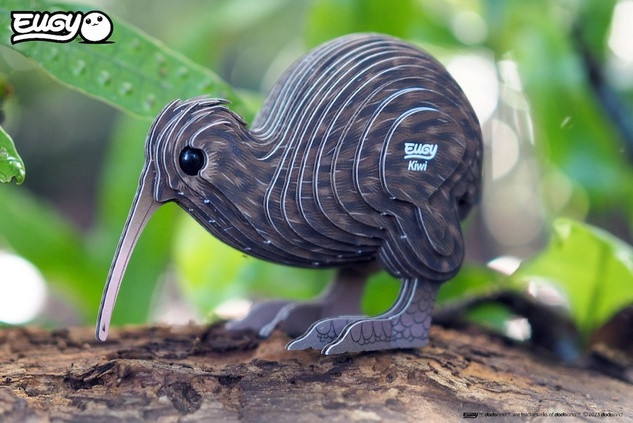 EUGY Kiwi rjavi 3D kartonska sestavljanka