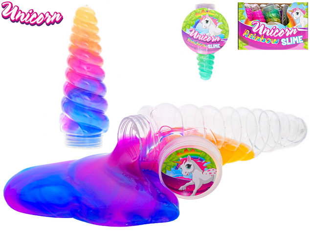Unicorn roh jednorožca 13cm s dúhovým slizom