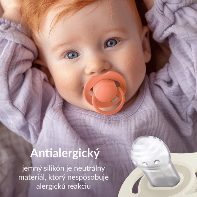 LOVI Cumlík svietiaci silikónový dynamický Prime 6-18m 2ks Ivory/Blush