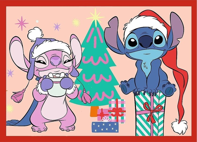Trefl Puzzle 4v1 Stitch Xmas