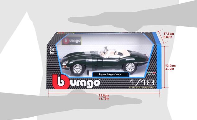 Bburago 1:18 Jaguar "E" Cabriolet (1961) Grün