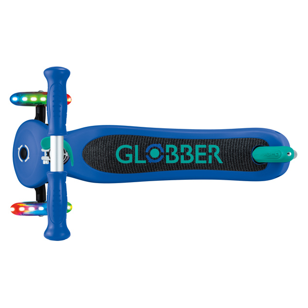 Globber detská trojkolesová kolobežka - Primo Lights V2 - Svietiace Kolieska - Navy Blue