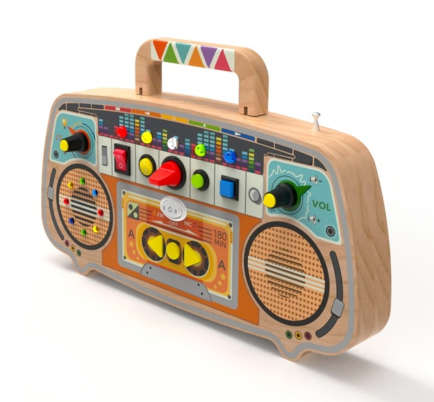 2Kids Toys Activity board Radio FM din lemn