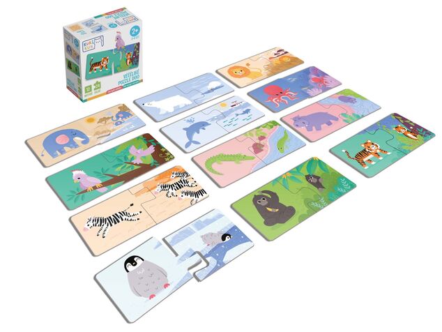 KukiKuk 80036 Veľké puzzle duo Kde býva zvieratká