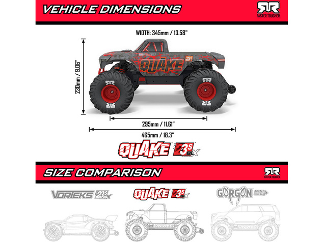 Arrma Quake 223S BLX 2WD 1:10 RTR fialová