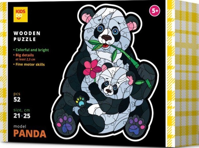 Drevené puzzle set Panda