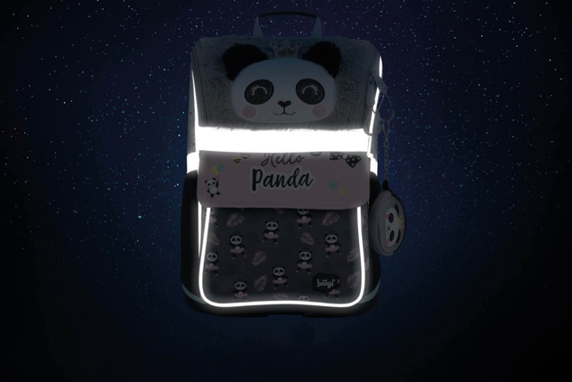 BAAGL SET 5 Zippy Panda: cartella, astuccio, sacchetto, grembiule, portafoglio