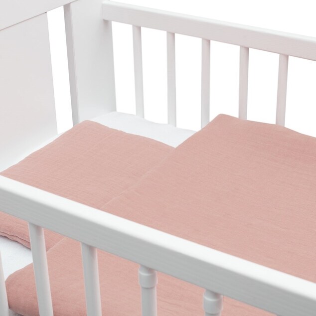 Mušelínový set s výplňou New Baby 80x70 cm ružový