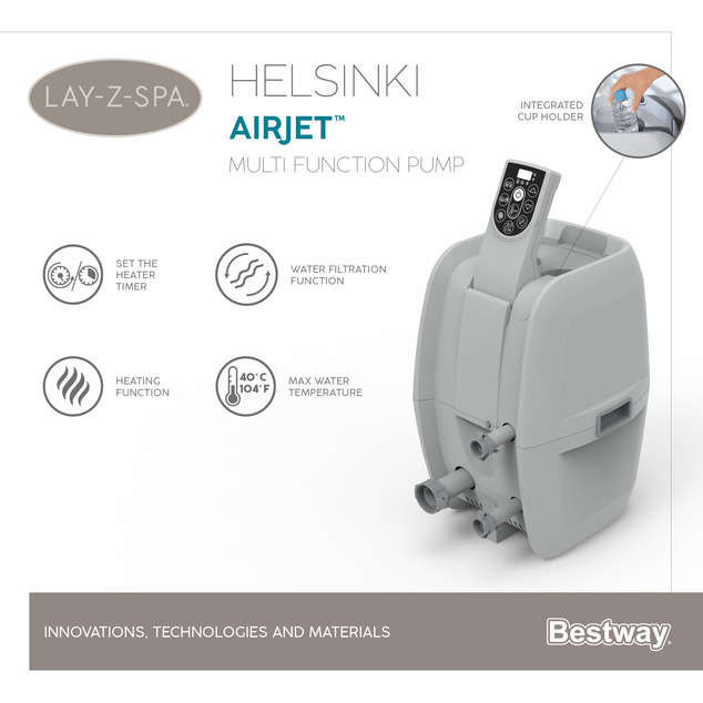 Bestway 60025 Nafukovacia vírivka Lay-Z-Spa 180 x 66 cm Helsinki AirJet