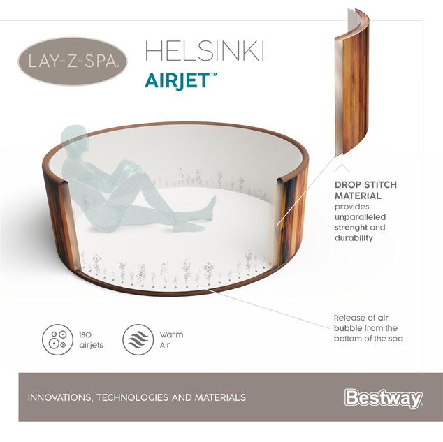Bestway 60025 Nafukovacia vírivka Lay-Z-Spa 180 x 66 cm Helsinki AirJet