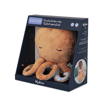 Kaloo Petit Calme Plüss polip levendulás párnával a jobb alvásért 29 cm