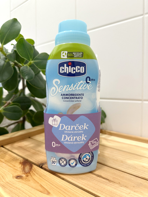 Chicco Aviváž koncentrovaná Sladký Púder 750ml + vlhčené utierky 72 ks zadarmo
