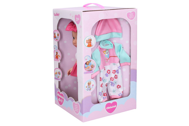 Bambola che piange con accessori ed effetti 4 in 1 30 cm
