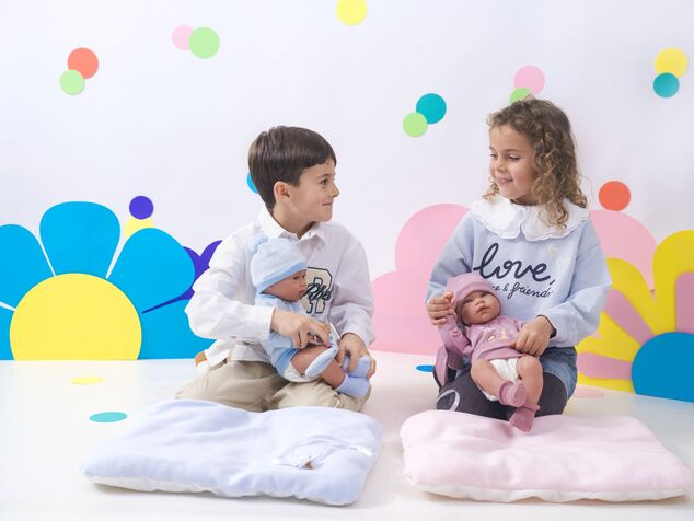 Llorens 84346 NEW BORN NIÑA - muñeca bebé realista con cuerpo de vinilo completo