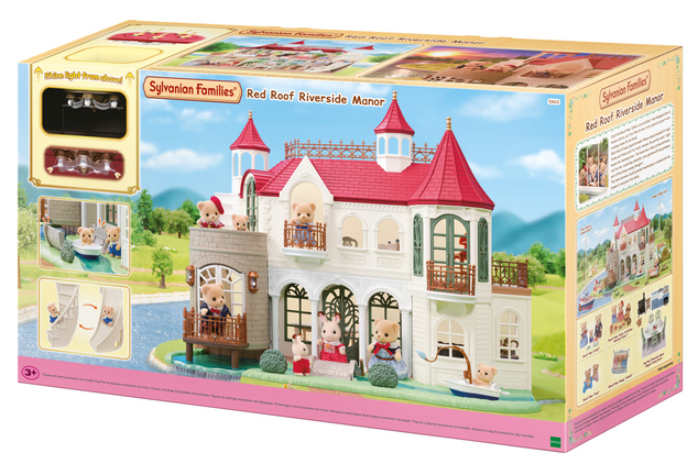 Sylvanian Families Villa mit rotem Dach am Fluss