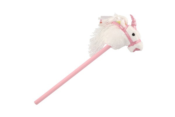 Einhorn auf einem 80 cm langen Plüschstab mit Batteriebetrieb und Sound, weiß