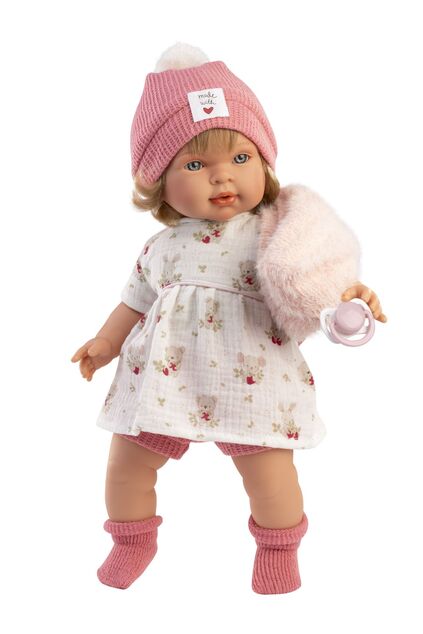 Llorens 42168 CARLA - muñeca realista con sonidos y cuerpo de tela suave