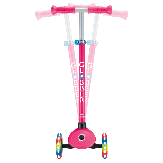 Globber detská trojkolesová kolobežka - Primo Lights V2 - Svietiace Kolieska - Fuchsia