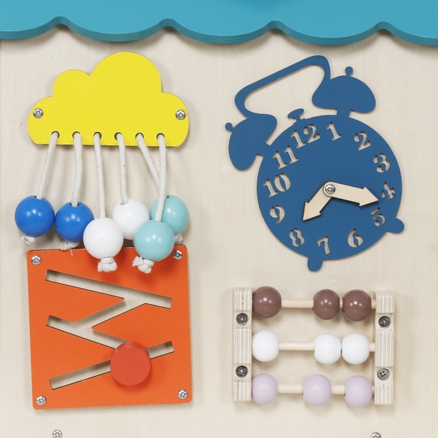 2Kids Toys Activity board Domček tyrkysový