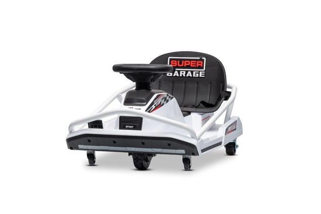 Beneo Motors Go-Kart da drift 24V, bianca, 300W Motore Brushless, Batteria al litio, Dr