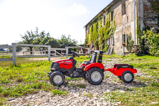 Falk Šliapací traktor 996AB Case IH Puma 240CVX s vlečkou - červený
