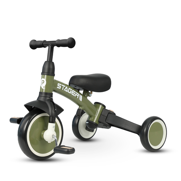 QPLAY Triciclo Stager 3 in 1 Verde, 2-6 anni
