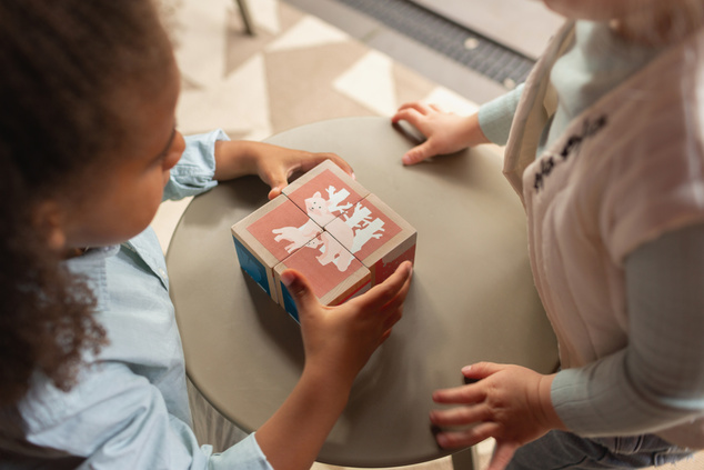 BS Toys Drevené obrázkové kocky so zvieratkami - 4 ks