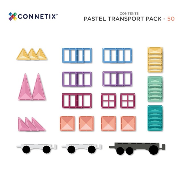 CONNETIX® Pastel Transport Pack magnetická stavebnica 50 ks