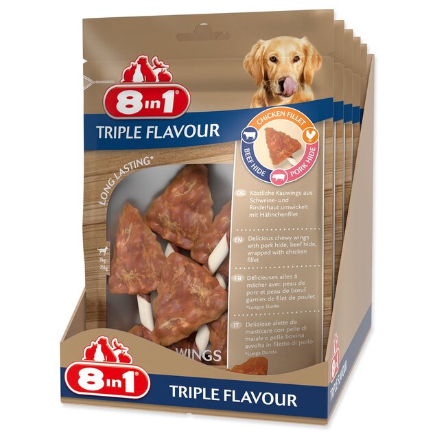 Pochúťka 8in1 Triple Flavour krídielko žuvacie 6ks