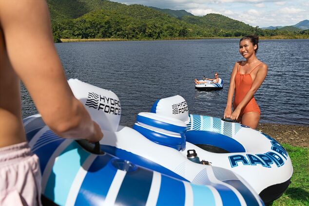 Bestway 43113 Nafukovací kruh/kreslo pre 2 osoby Rapid Rider, 251 x 132 cm