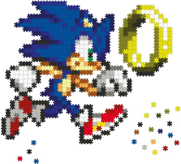 Jixelz REMIX Sonic puzzle plastové pixel art Sonic &amp; Ring