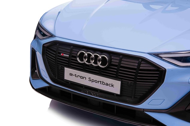 Elektrické autíčko Audi E-tron Sportback 12V, modré, široké jednomiestne sedadlo