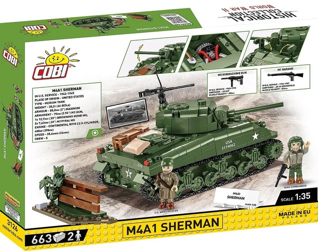 Cobi II WW M4A1 Sherman, 1:35, 663 k, 2 f
