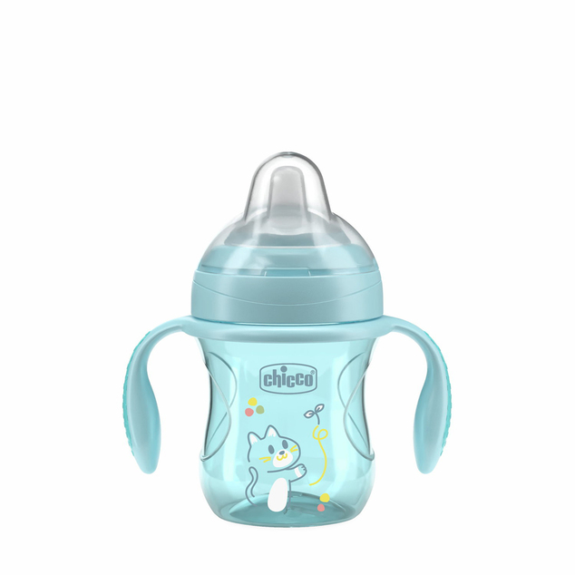 Chicco Hrnček Transition učiaci s držadlami teal, 4m+