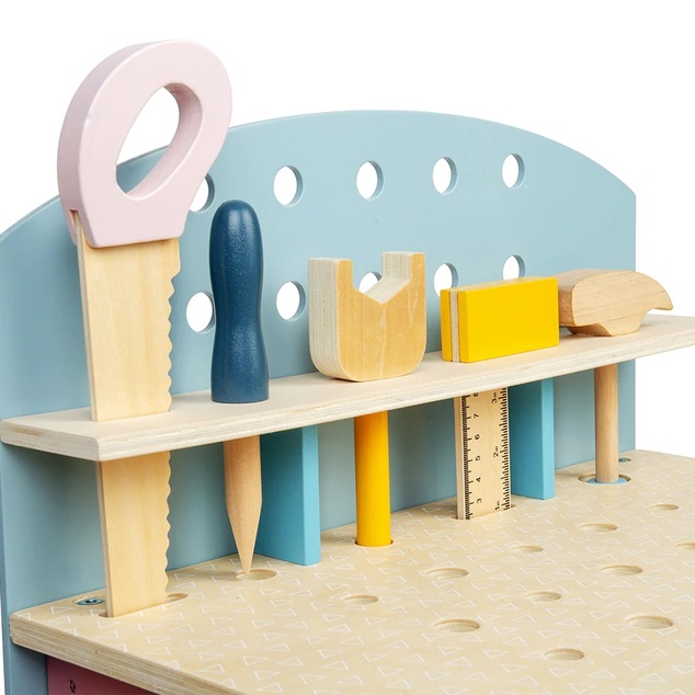 Bigjigs Toys Tavolo da lavoro per bambini con strumenti