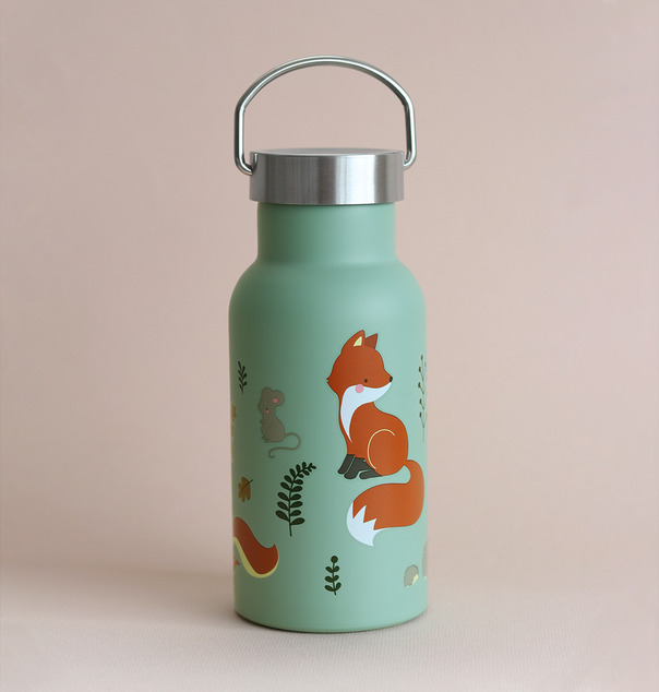A Little Lovely Company - nerezová fľaša na pitie, 350 ml  - kamaráti z lesa