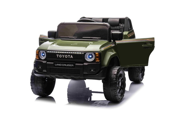Elektrické autíčko Toyota Landcruiser 12V, vojenské zelené, široké jednomiestne sedadlo, 2