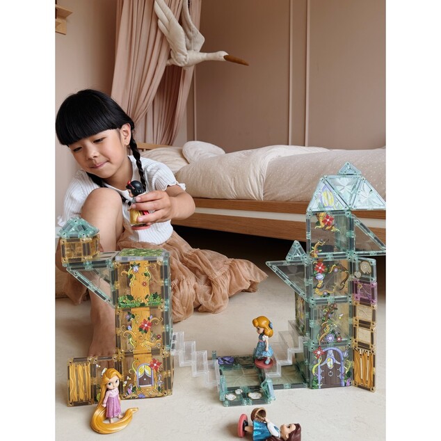Cleverclixx – Ensemble de construction magnétique Magic Forest Pack Pastel - 65 pcs
