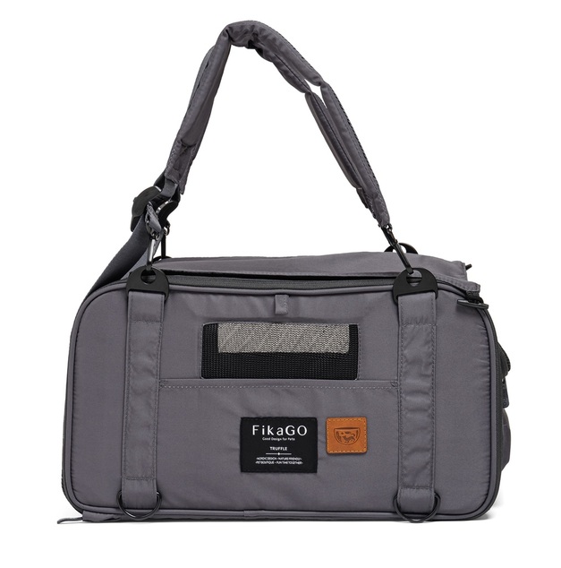 FIKAGO Tragbarer Reiseträger für Hunde und Katzen Truffle Grey