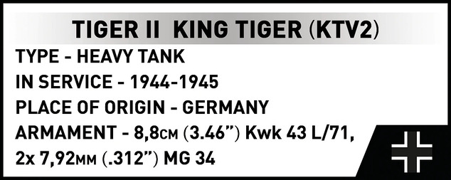 Cobi 2686 II WW Tiger II King Tiger (KTV2), 1:28, 1572 k