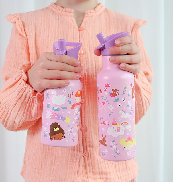 A Little Lovely Company - bouteille en acier inoxydable, 350 ml - princesses