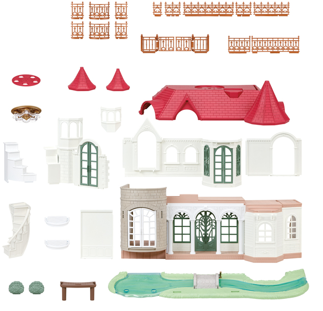 Sylvanian Families Villa mit rotem Dach am Fluss