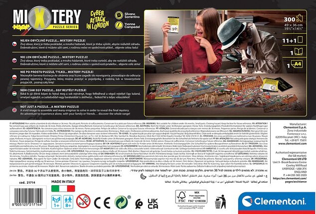 Clementoni MYSTERY PUZZLE 300 dielikov - Hackerský útok v Londýne