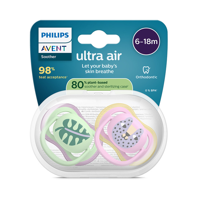Philips AVENT Schnuller Ultra Air rosa/grün 6-18m Bild Mädchen 2Stk